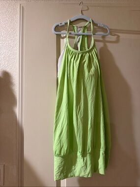 Girls' Neon Lime Halter Dress